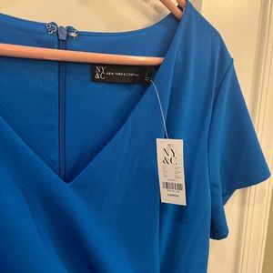 Royal Blue v neck dress